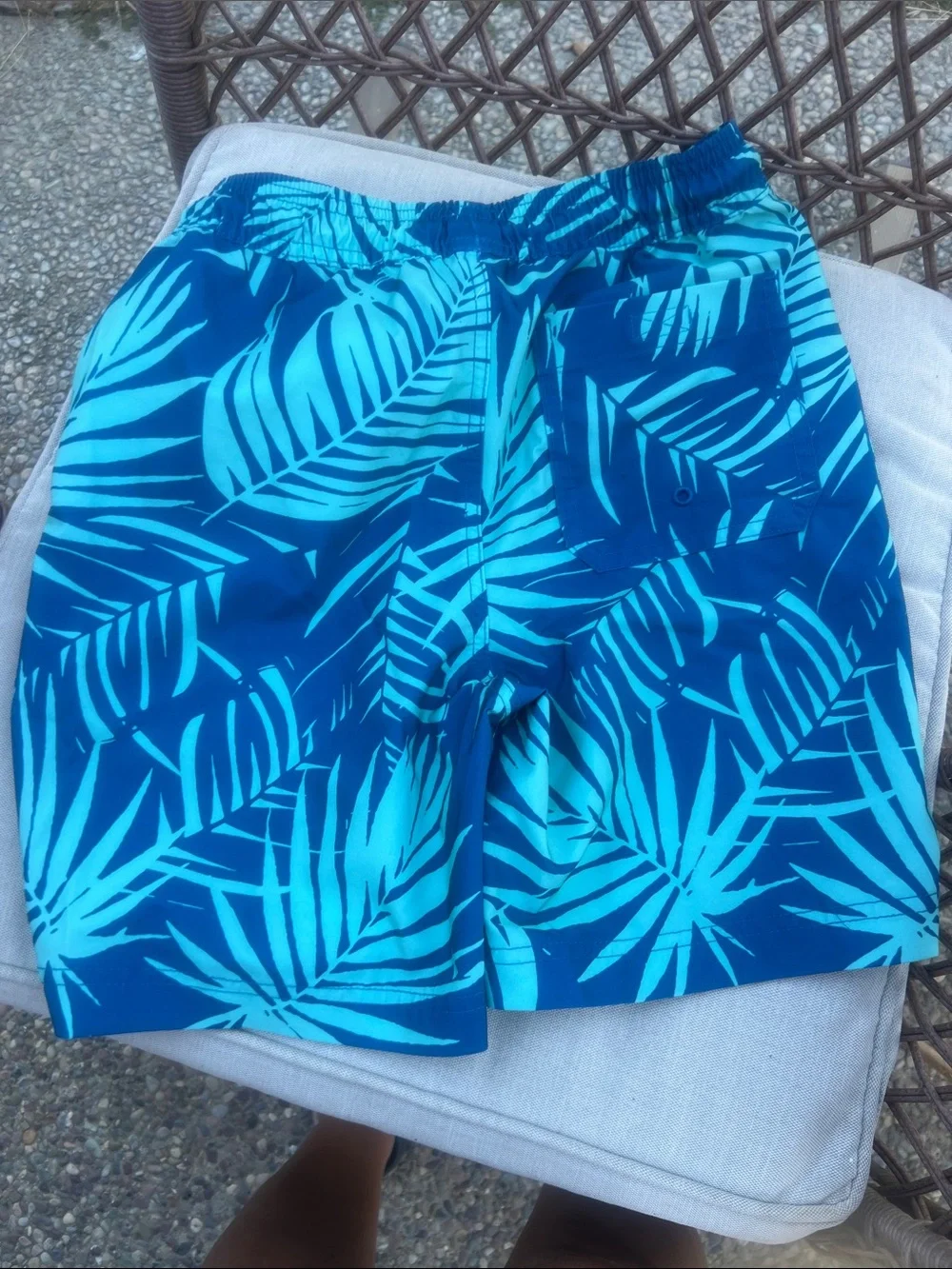 Tilly's Blue and Teal Tropical Print Kids Swim Shorts